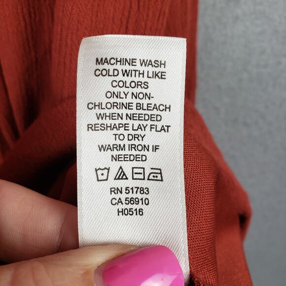 Maurices Size XS Strappy Back Mini Dress Burnt Orange Embroidered Trim Boho Fall - Picture 10 of 11